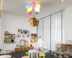 Ahşap Uçan Ev Renkli Balon Avize - Görsel 4