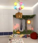 Ahşap Uçan Ev Renkli Balon Avize - Görsel 5
