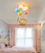 Ahşap Uçan Ev Renkli Balon Avize - Görsel 8