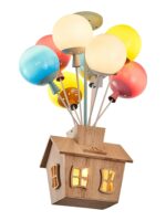 Ahşap Uçan Ev Renkli Balon Avize - Görsel 3